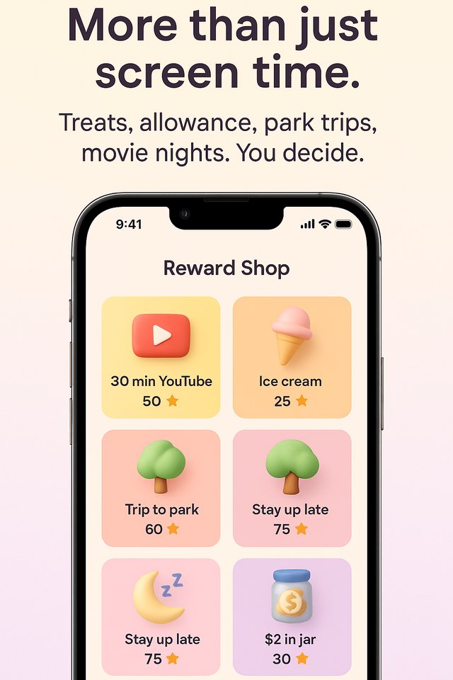 Reward shop — more than just screen time