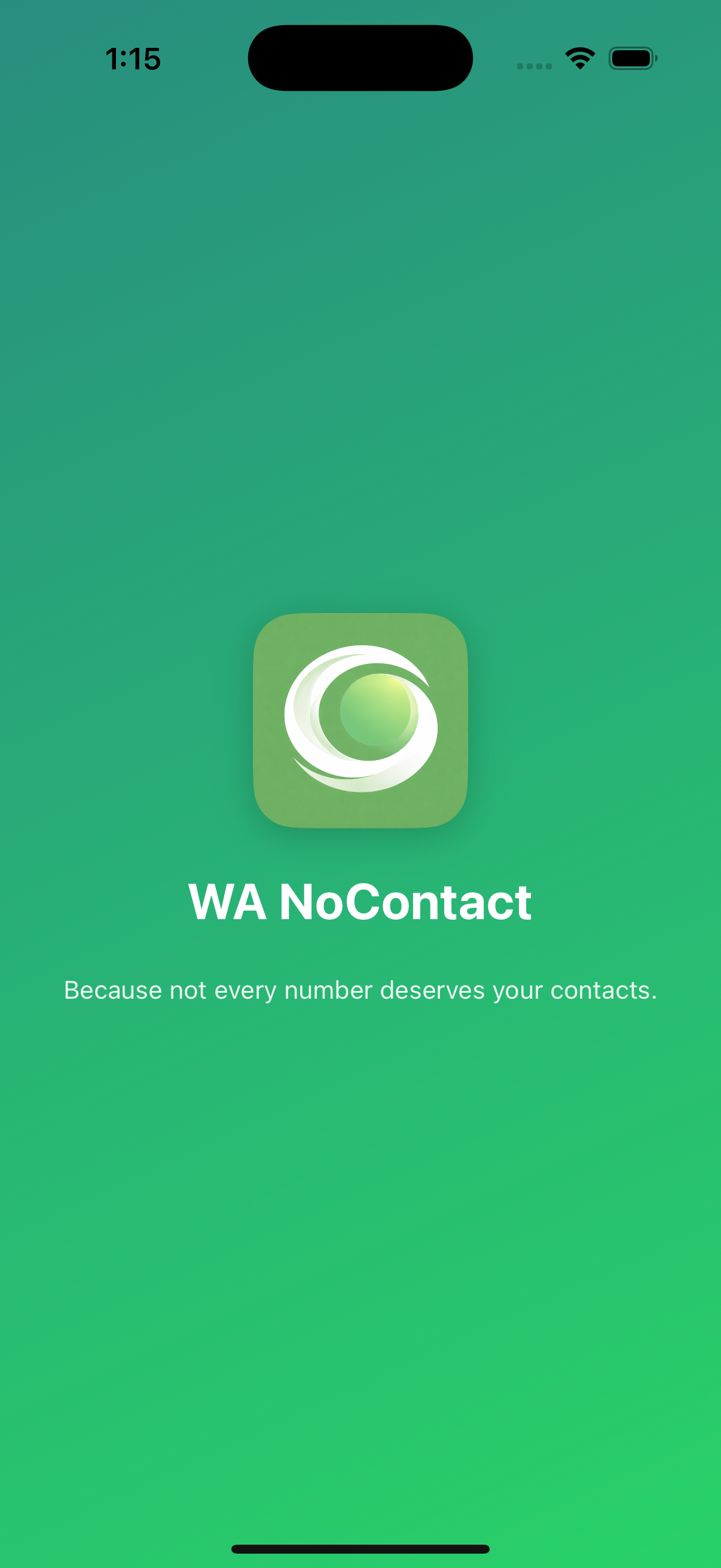 WA NoContact - Splash screen with app logo